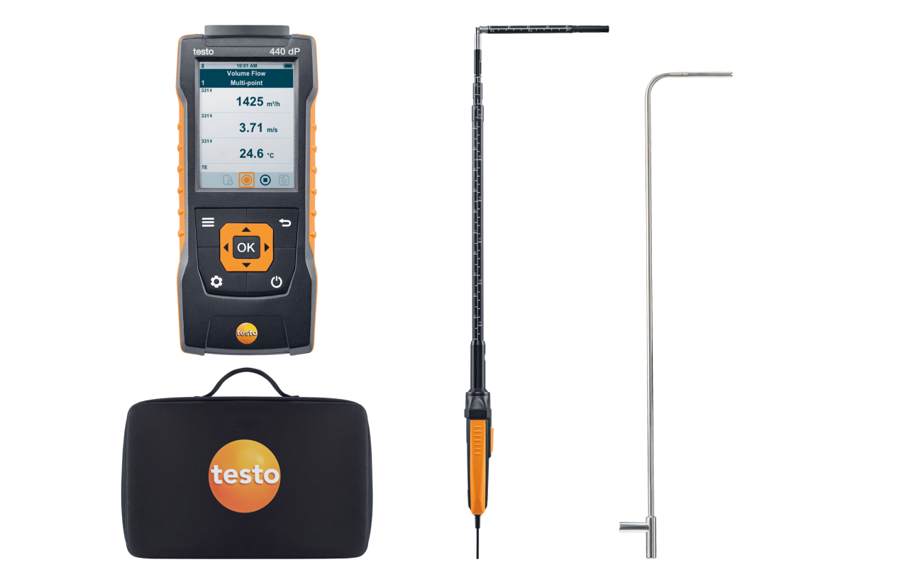 testo 440 洁净室测量套装(差压、温湿度、风速)