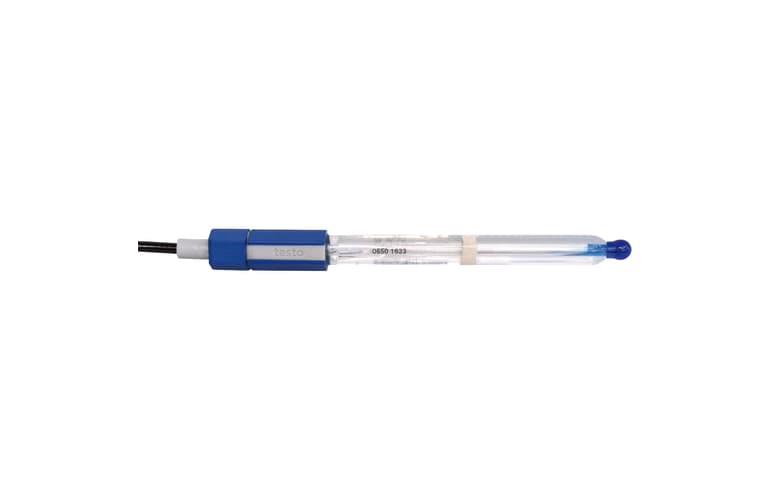 Glass pH electrode with temperature sensor